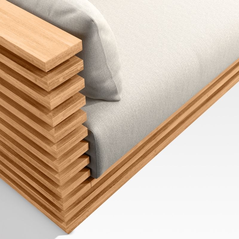 Batten Natural Teak Outdoor Sectional Chair with Canvas Sunbrella ® Cushions - Image 2