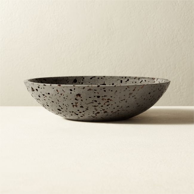 Carbon Black Travertine Bowl - Image 0