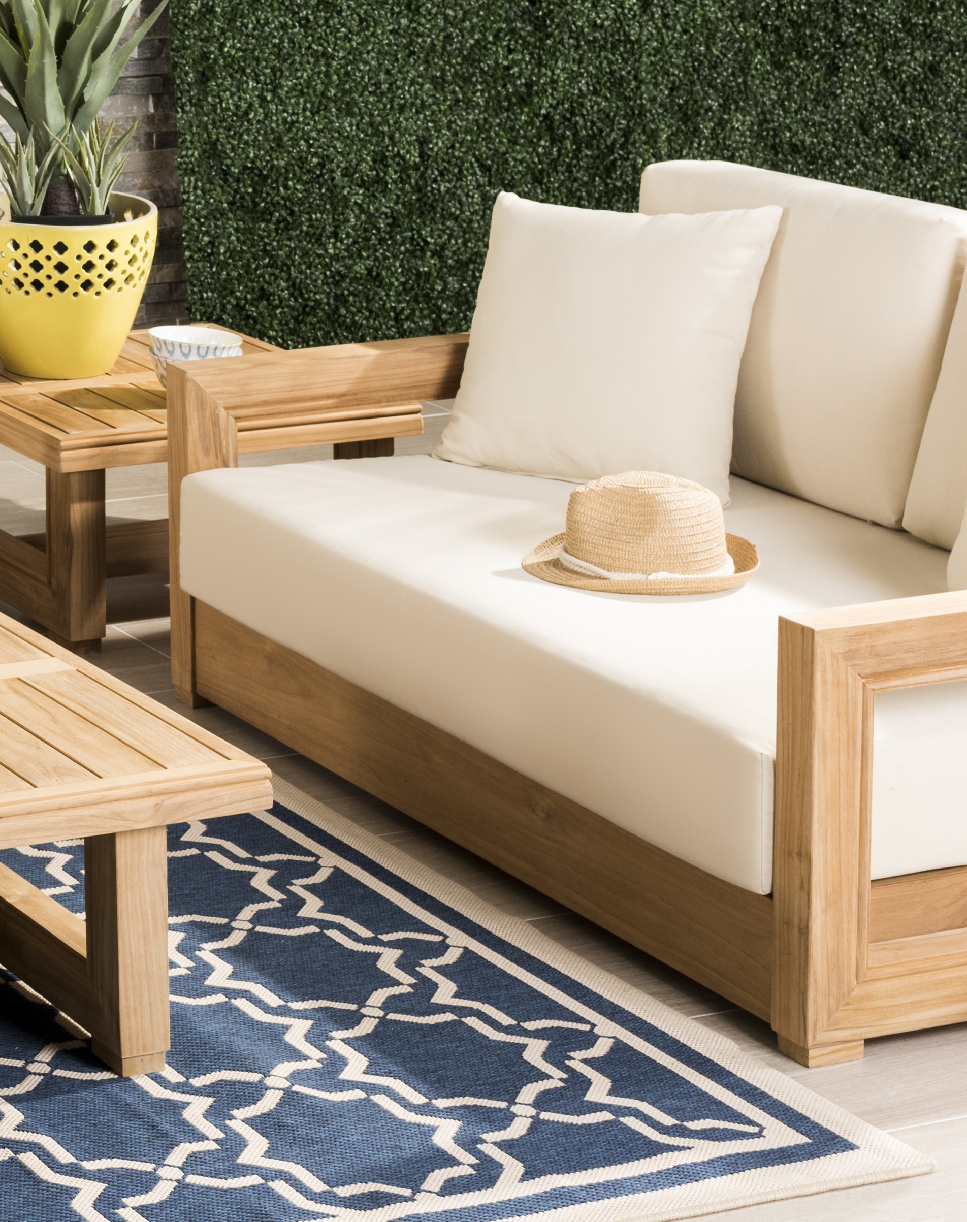 Montford 2-Seat Loveseat - Teak/Beige - Safavieh - Image 7