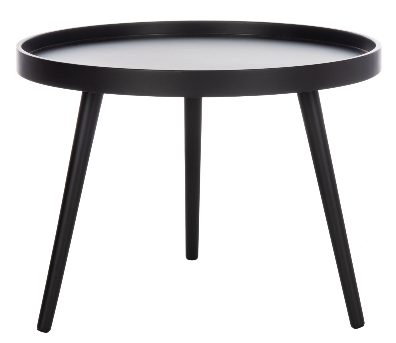 Fritz Round Tray Side Table - Black - Safavieh - Image 0