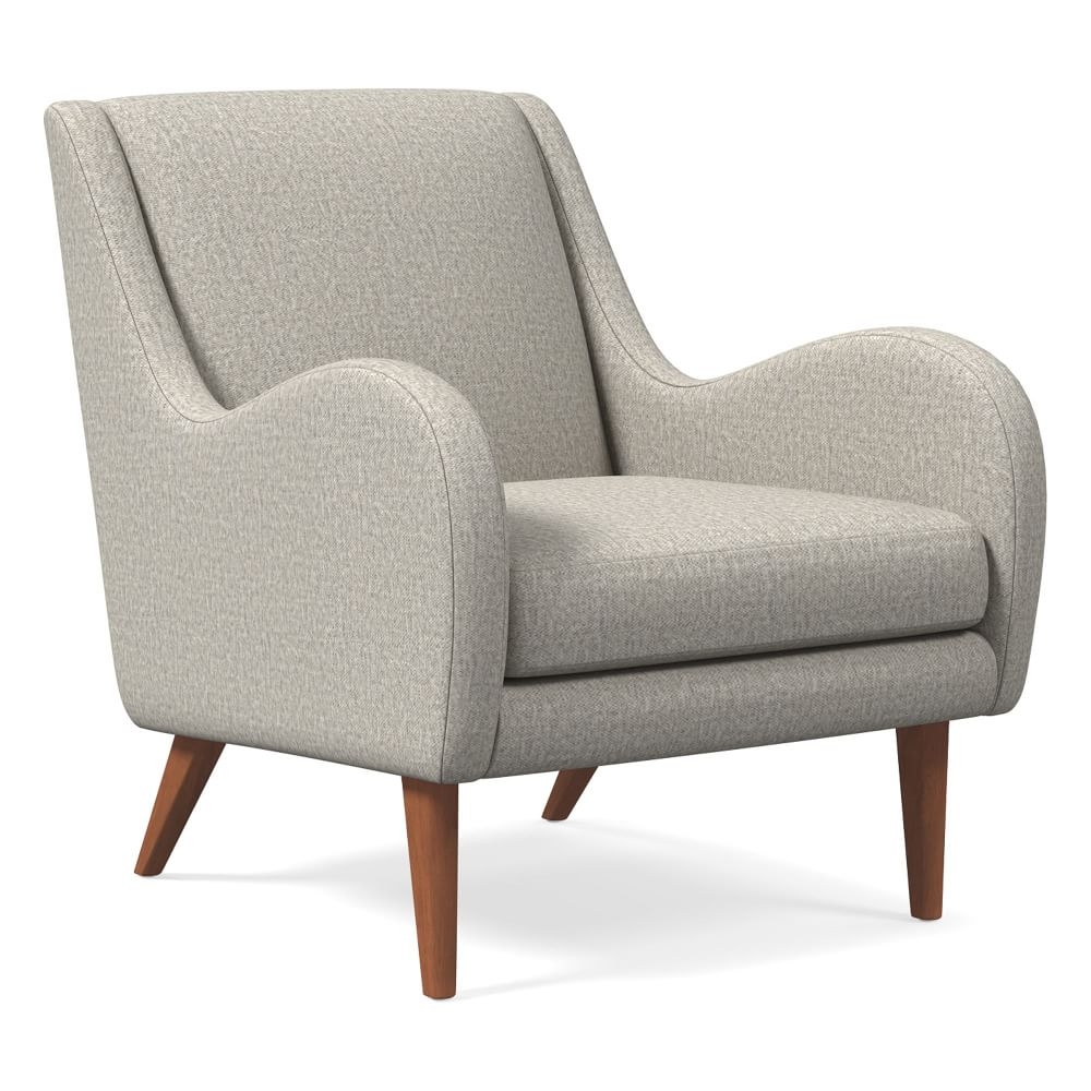 Sebastian Chair, Poly, Twill, Dove, Pecan - Image 0