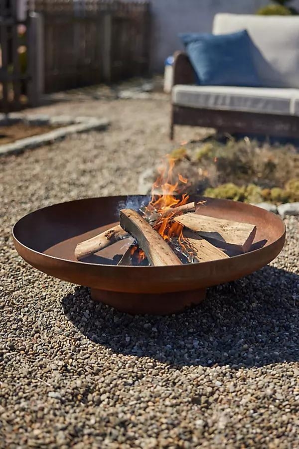 Weathering Steel Round Bowl Fire Pit - Image 0
