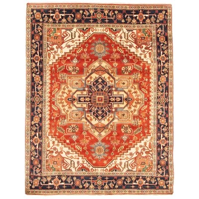 One-of-a-Kind Dennita Hand-Knotted New Age 9'1" x 11'9" Wool Area Rug in Red/Ivory - Image 0
