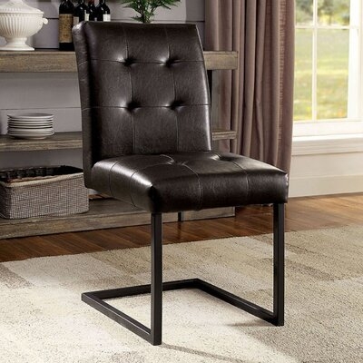 Amarjit Tufted Upholstered Side Chair in Dark Brown - Image 0