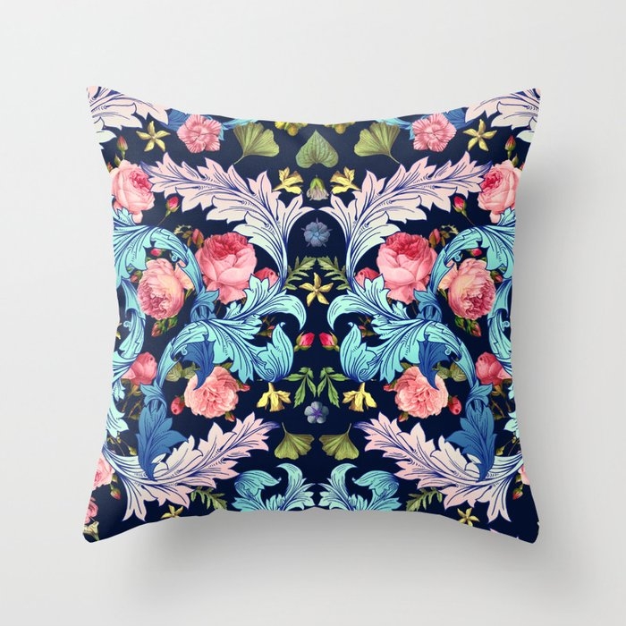 Garden Ornament Iii Throw Pillow by Burcu Korkmazyurek - Cover (24" x 24") With Pillow Insert - Indoor Pillow - Image 0