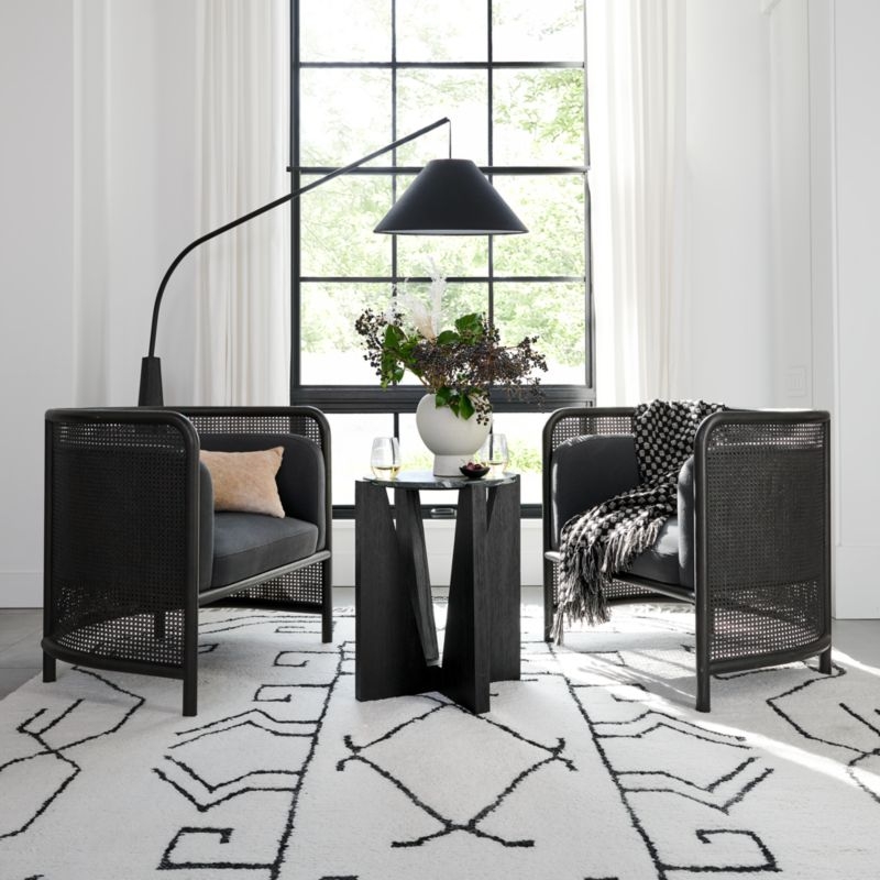Fields Cane Back Charcoal Accent Chair - Image 6