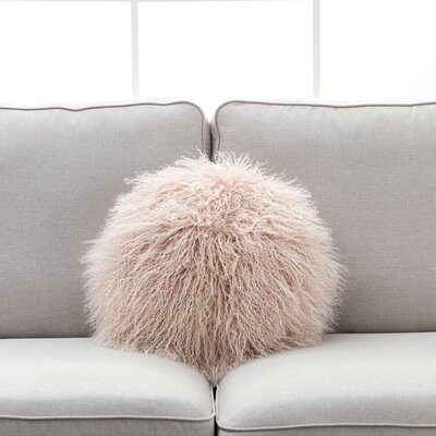 Mullin Lamb Fur Circular Throw Pillow - Image 0