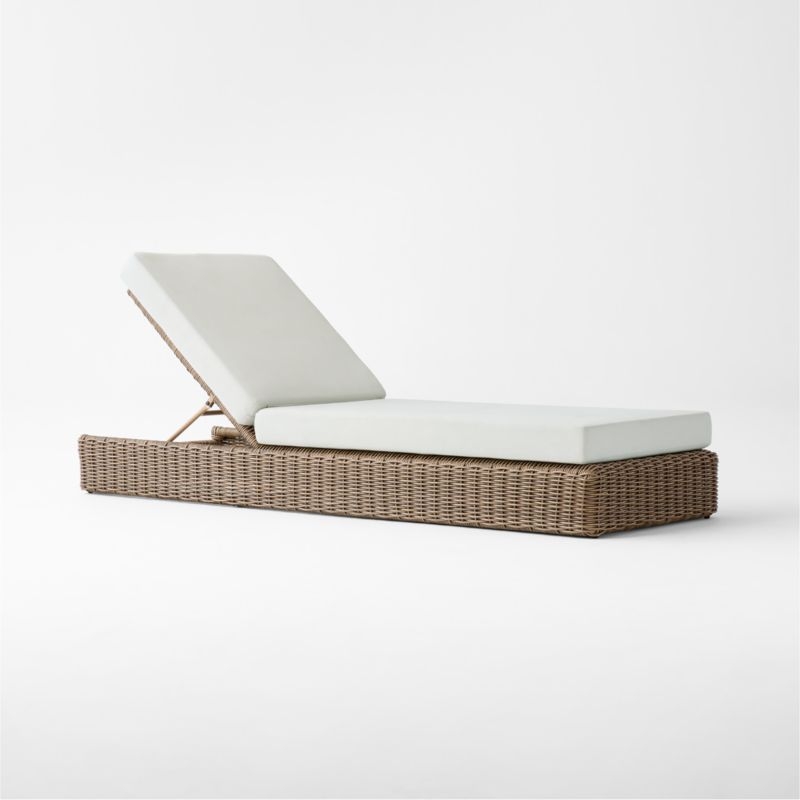 Maylin All-Weather Rattan Outdoor Sun Lounger with Warm White Sunbrella® Cushions - Image 1