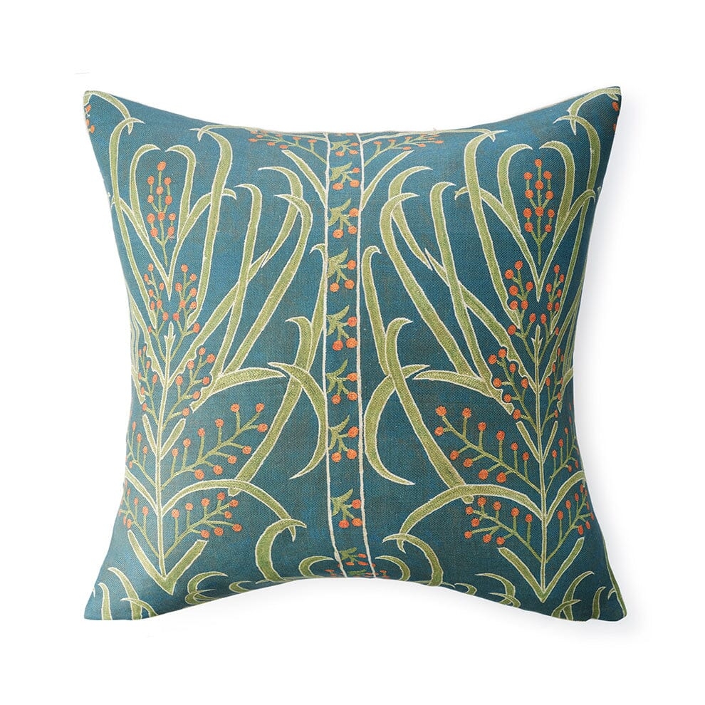 Teal Vines Suzani Pillow - Image 0