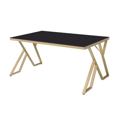 Amodio 60" Glass Top Dining Table With Gold Frame - Image 0