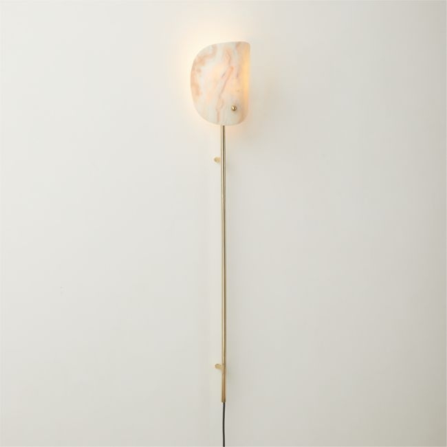 Fold Onyx and Brass Plug-In Wall Sconce Tall - Image 0