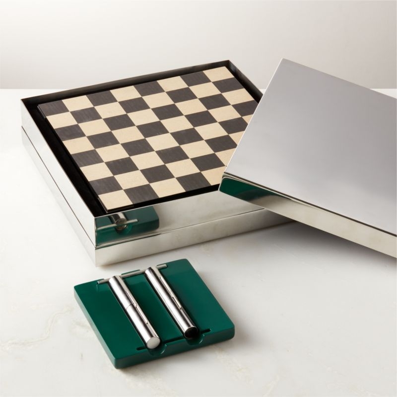 Famiglia Modern Stainless Steel Chess Set by Gianfranco Frattini - Image 1