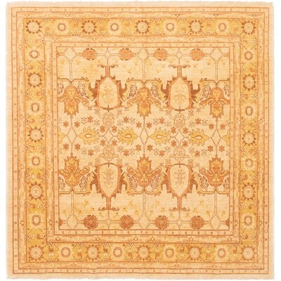 One-of-a-Kind Moriann Hand-Knotted 2010s Chobi Cream 8'2" x 8'5" Wool Area Rug - Image 0