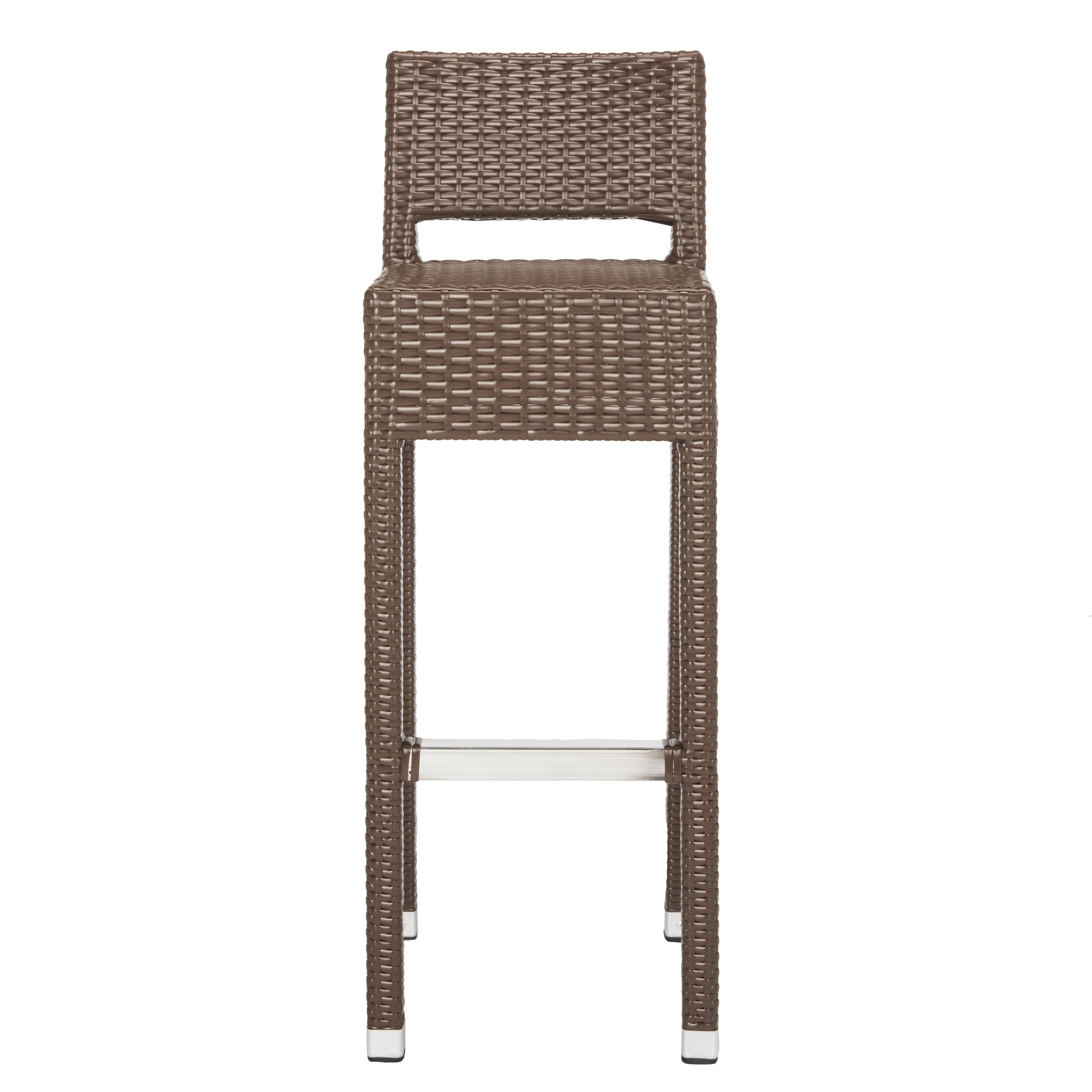 Landry Indoor-Outdoor Bar Stool - Brown - Safavieh - Image 0