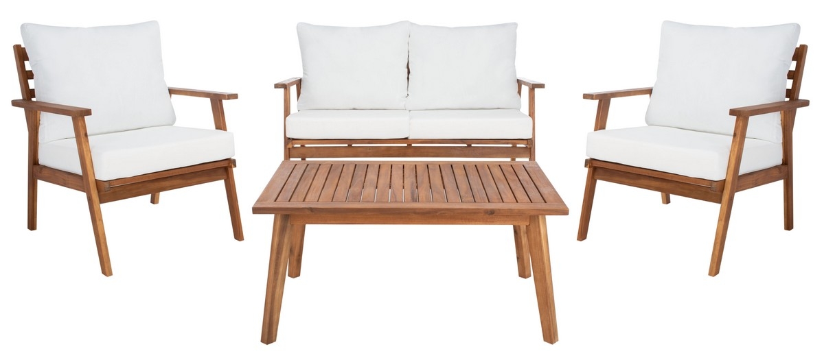 Castalia 4 Pc Outdoor Living Se - Natural/Beige - Safavieh - Image 0