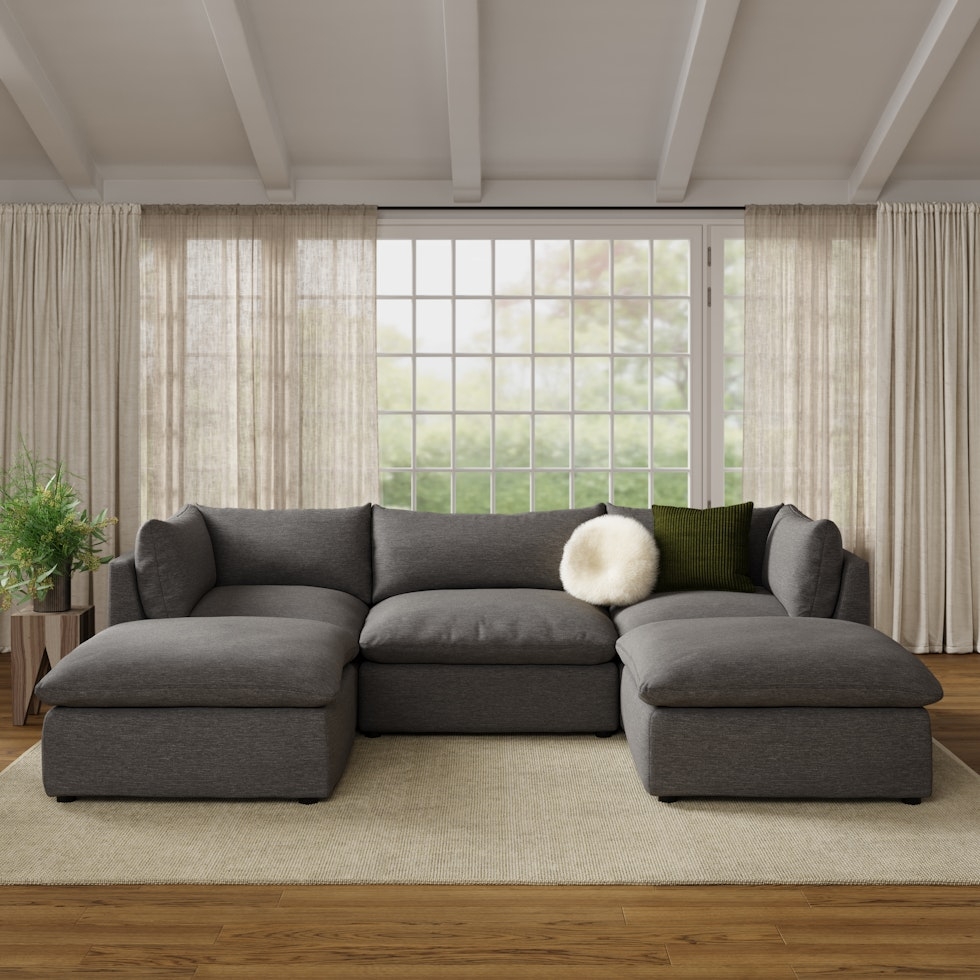 Leigh 121.5" Modular 3-Seater U-Shaped Sectional - Silver Gray - Image 0