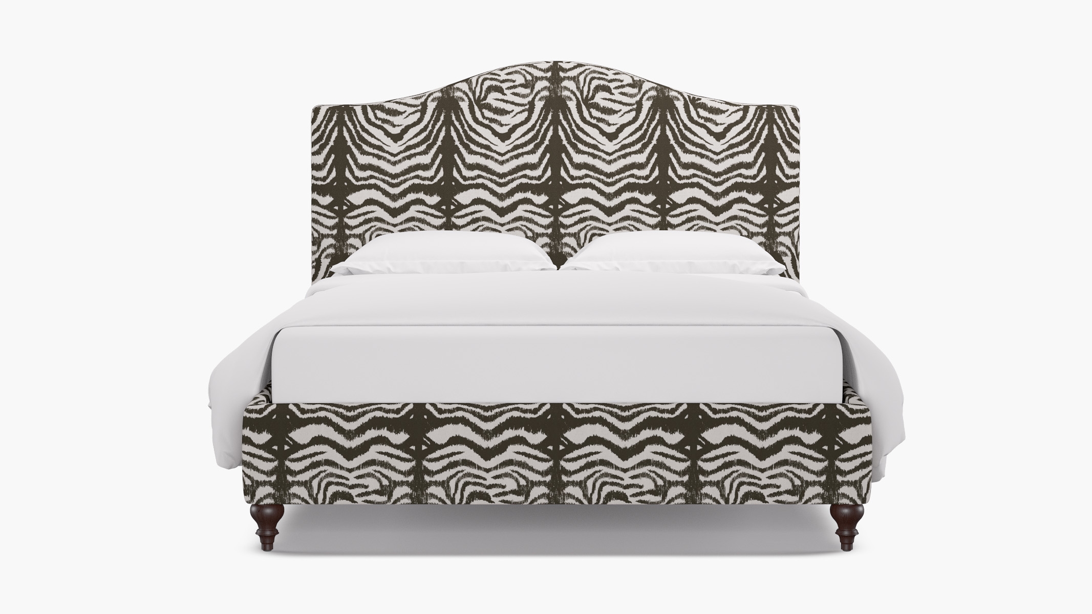 Camelback Bed, Zebra, Espresso Traditional Turned Leg, Twin - Image 0