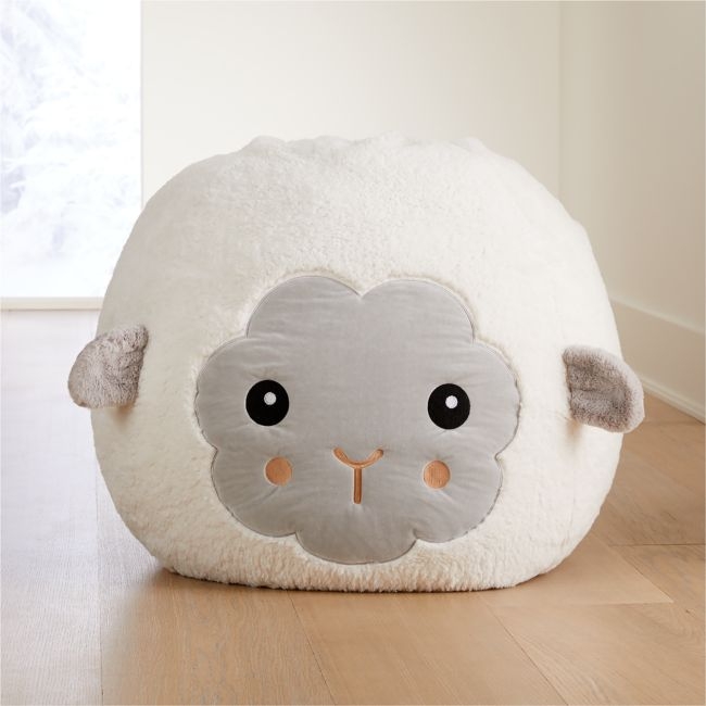 Large Furry Sheep Bean Bag Chair - Image 0