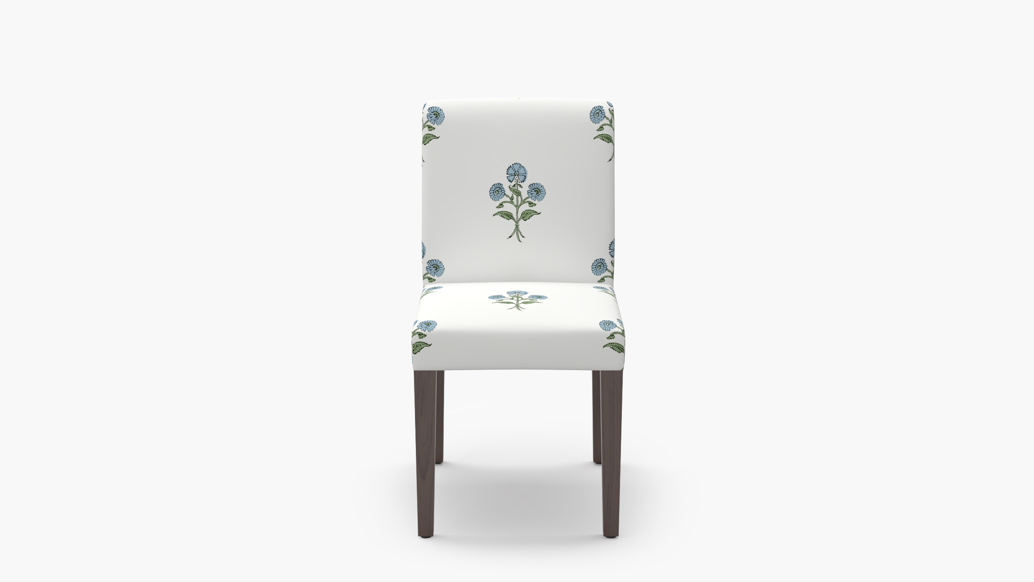 Signature Dining Chair, Blue Delphine, Espresso Square Tapered Leg - Image 0