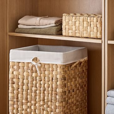 Round Weave Laundry Basket,Small, Natural - Image 3