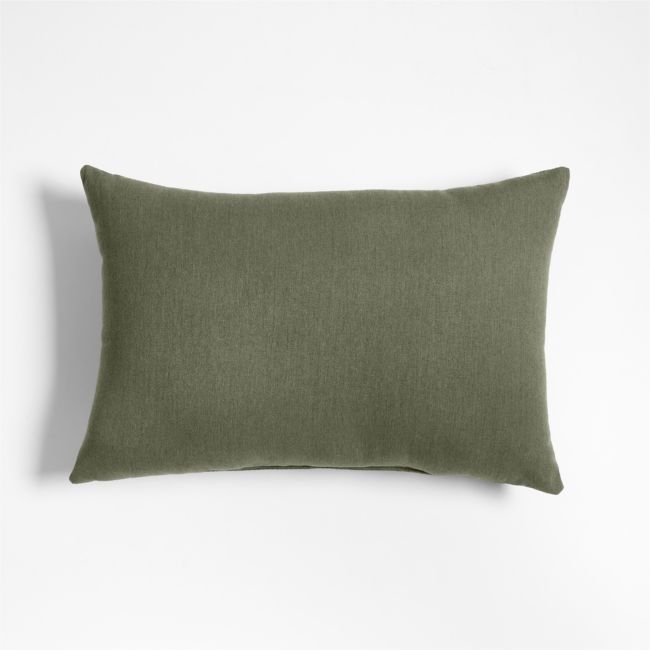 Sunbrella ® Canvas 20"x13" Fern Green Outdoor Throw Pillow - Image 0