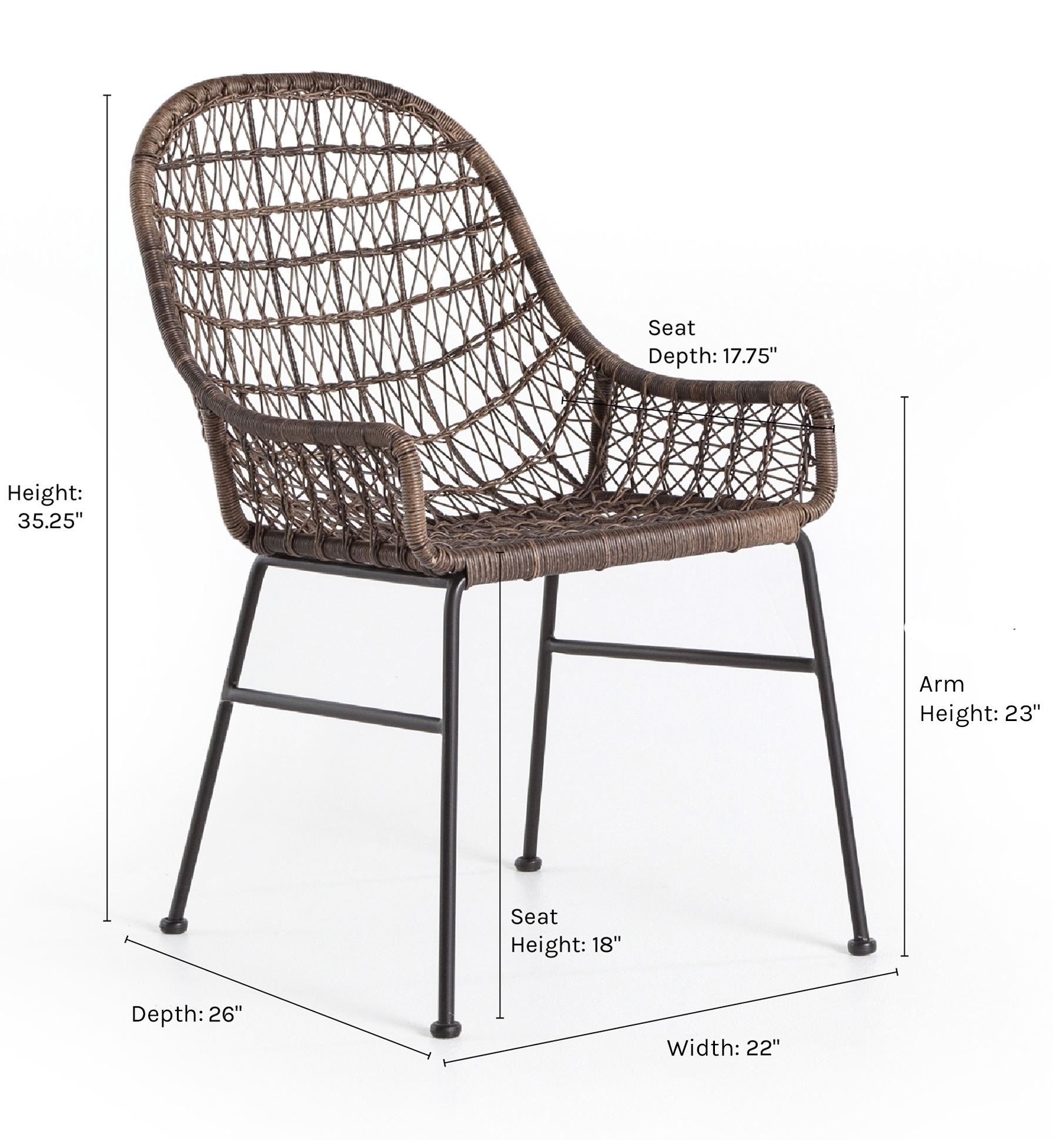 Eliza Indoor/Outdoor Dining Chair, Distressed Gray - Image 10