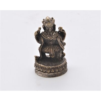 1 Inch Tall Dancing Ganehs Figurine. Fine Hand Details On Solid Brass With Gold Patina - Image 0