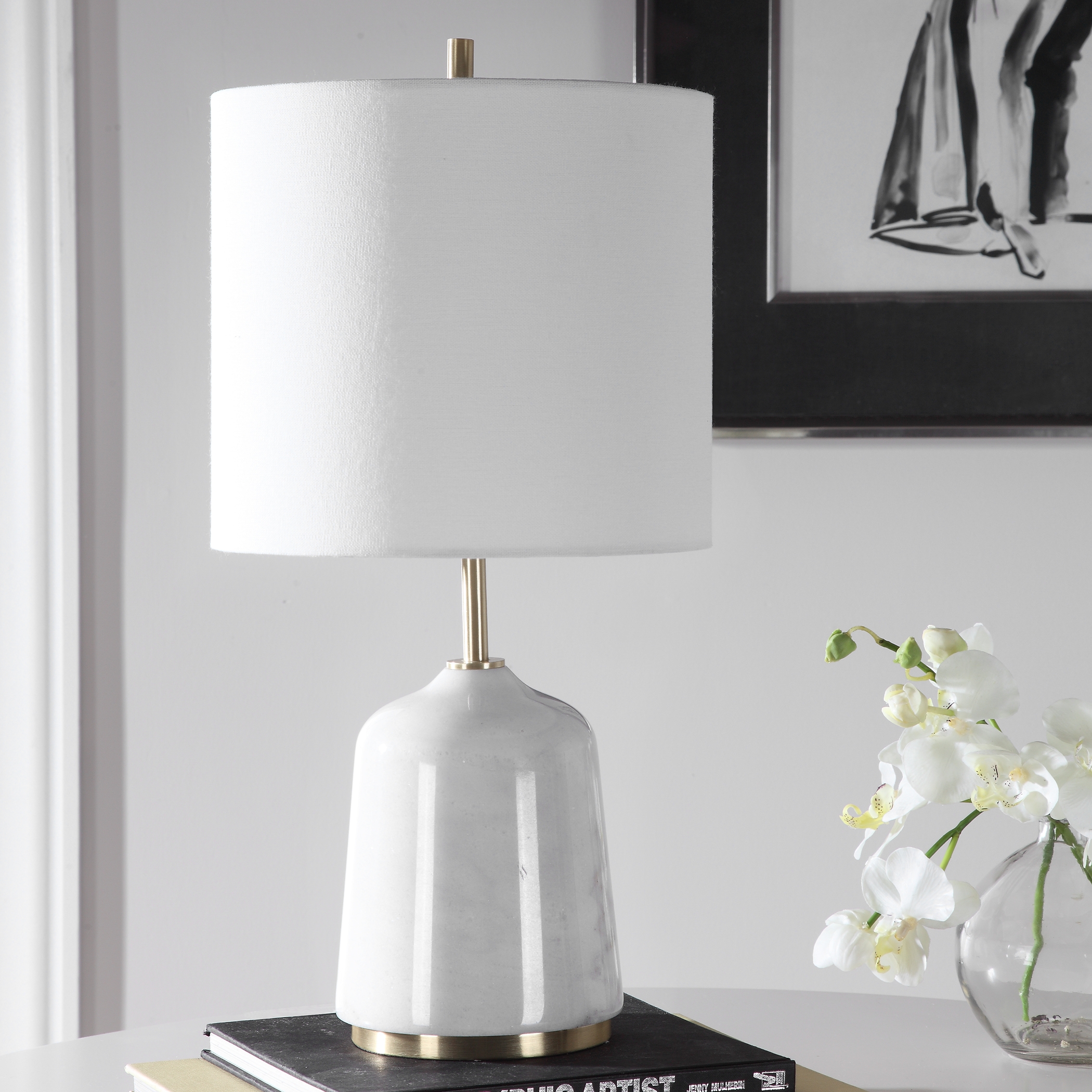 Eloise White Marble Table Lamp - Image 4