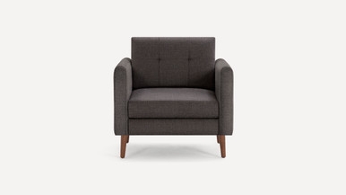 Nomad Armchair - Moss Green - Performance Basketweave / Walnut - Wood / Block - Image 1