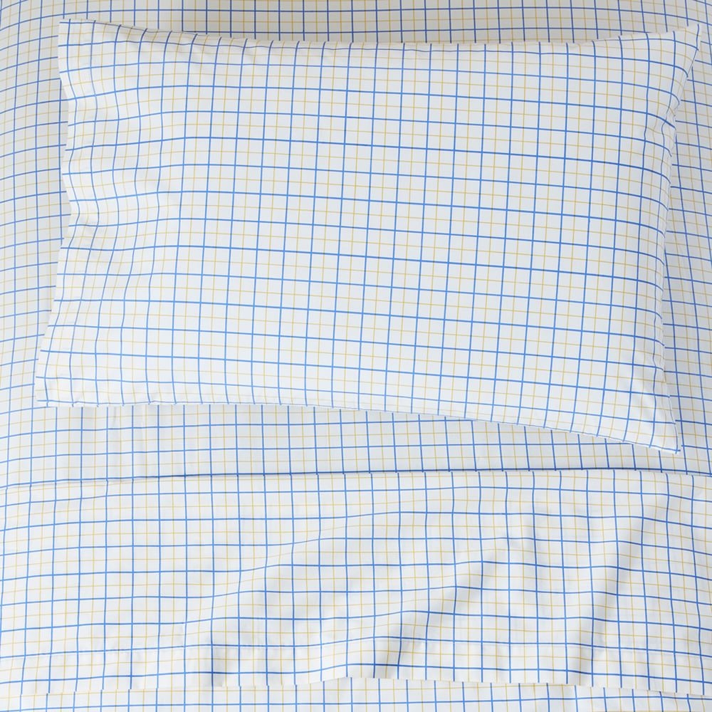 Ada Twist Graph Paper Pillowcase, Yellow/Blue, WE Kids - Image 0