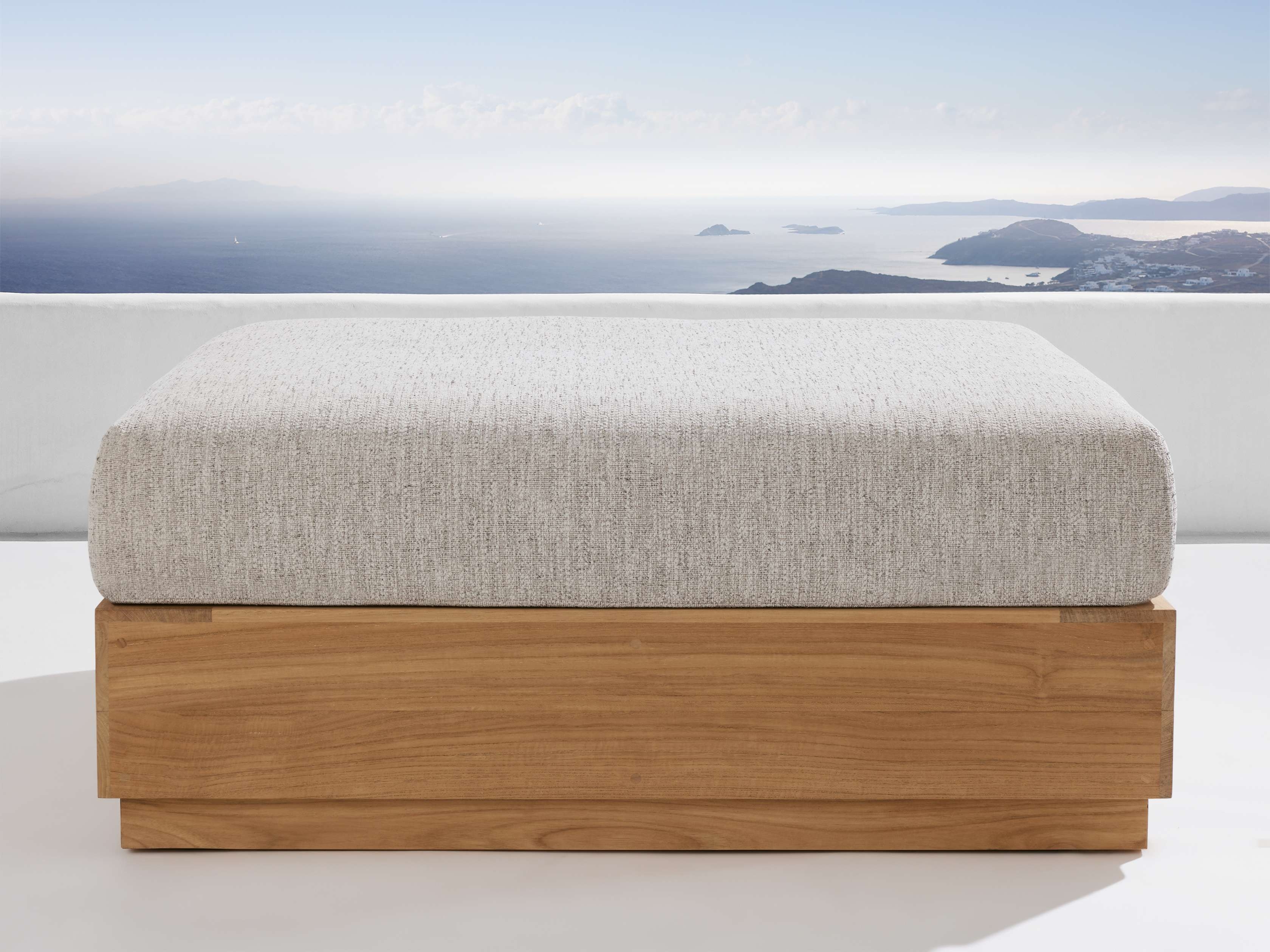 Bal Harbour Outdoor Collection Covers in Fabric Gray  Ottoman - Image 0