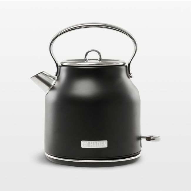 HADEN Heritage Black and Chrome Electric Tea Kettle - Image 0