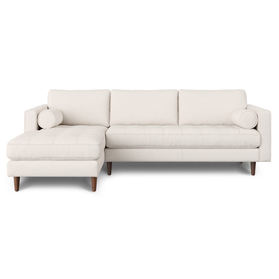 Sven 100" Tufted Left Sectional - Ivory Wool Bouclé - Image 0