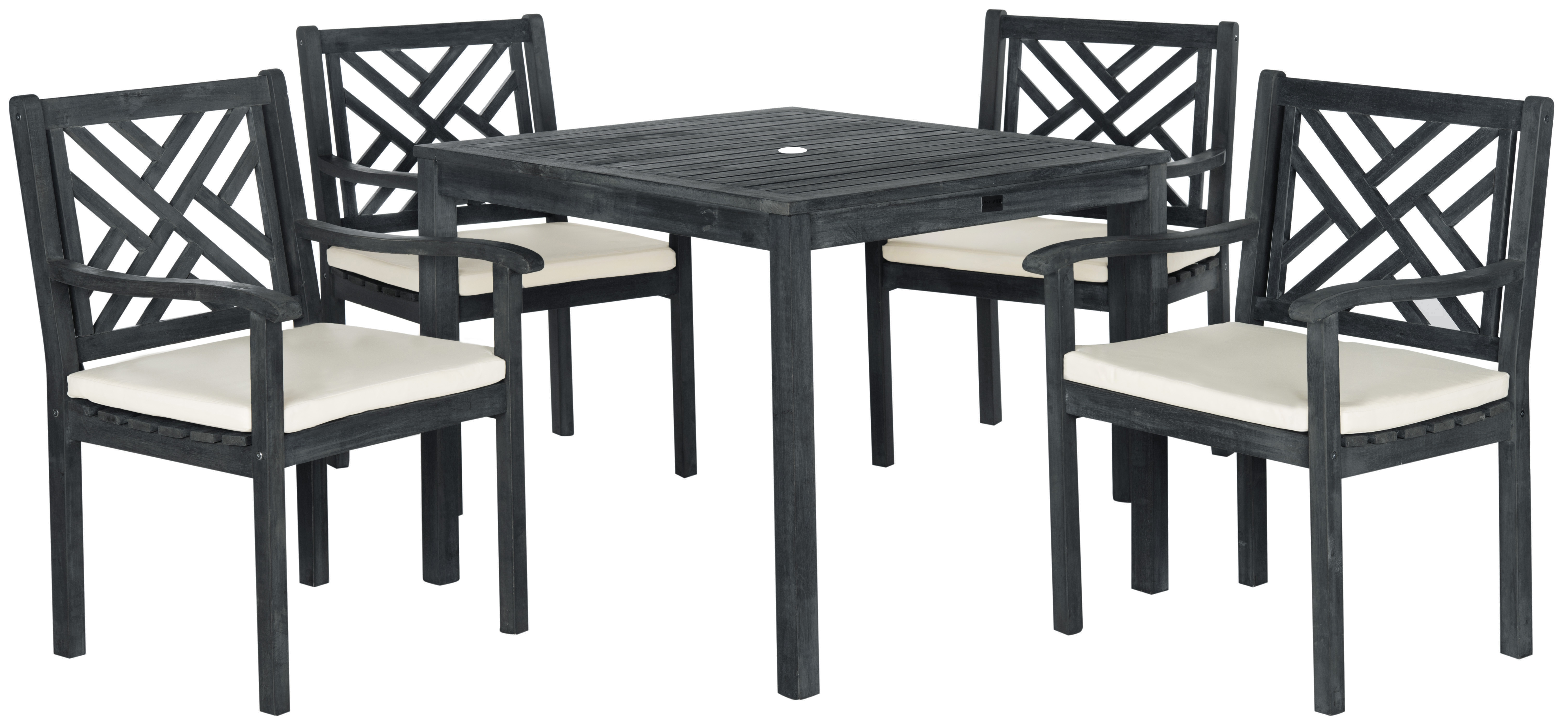 Bradbury 5 Piece Dining Set - Dark Slate Grey/Beige - Safavieh - Image 0