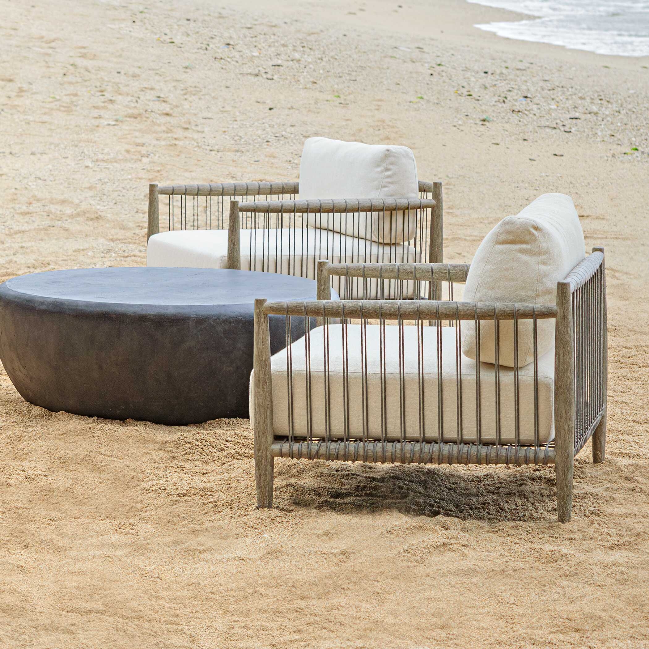 Borneo White Outdoor Lounge Chair - Image 4