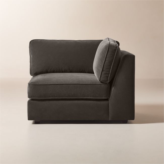 Malea Charcoal Grey Performance Fabric Corner Chair - Image 0