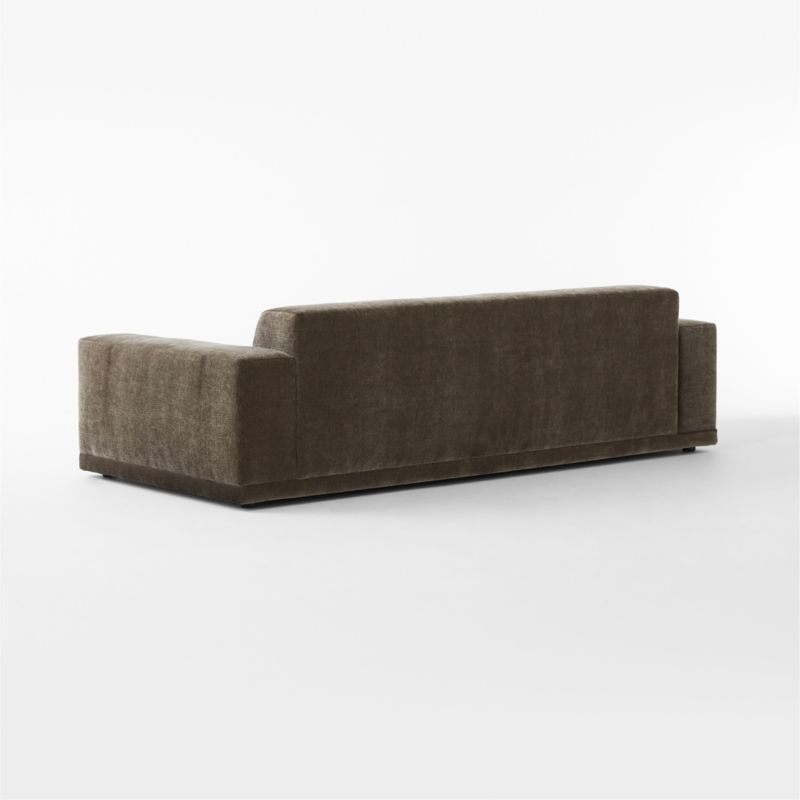 Faible 100" Grey Performance Velvet Deep Depth Sofa - Image 2