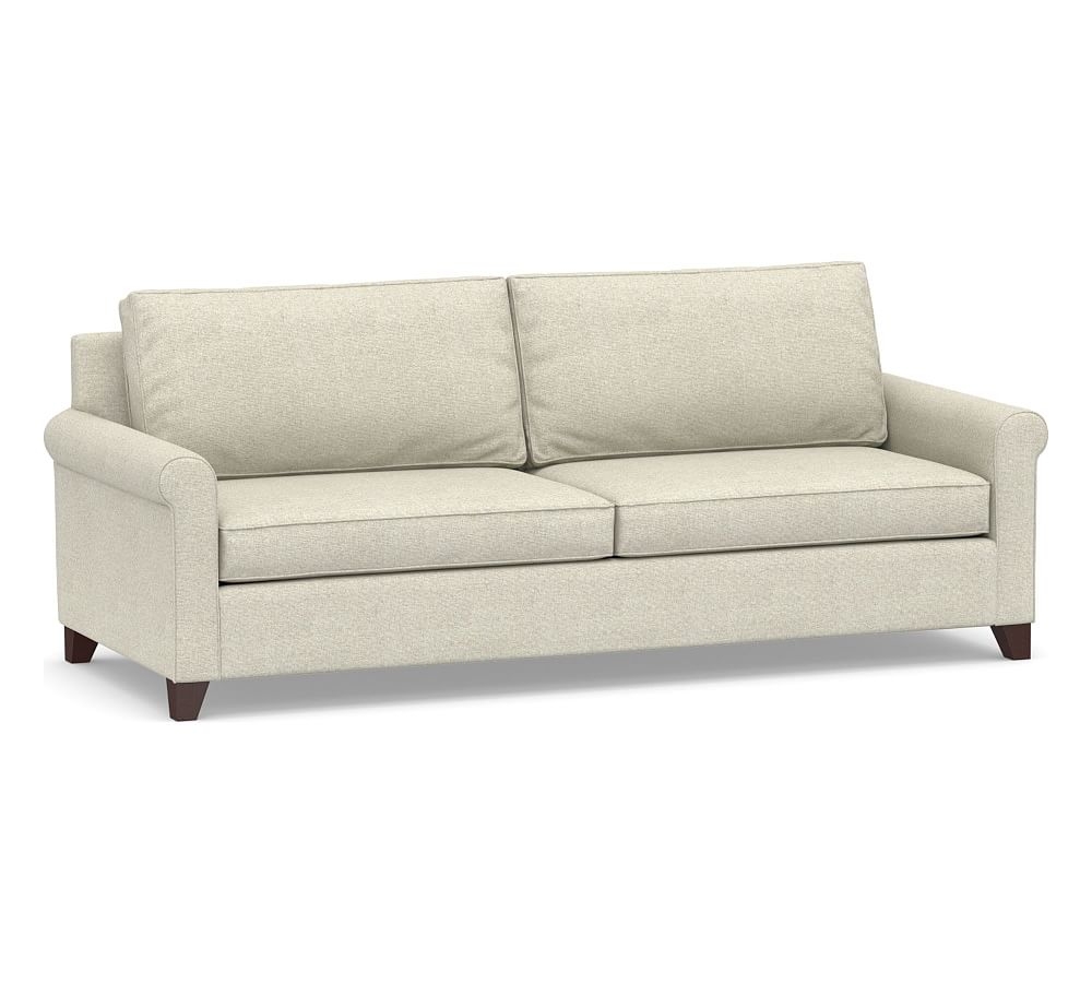 Cameron Roll Arm Upholstered Deep Seat Grand Sofa 2-Seater 98", Polyester Wrapped Cushions, Performance Heathered Basketweave Alabaster White - Image 0