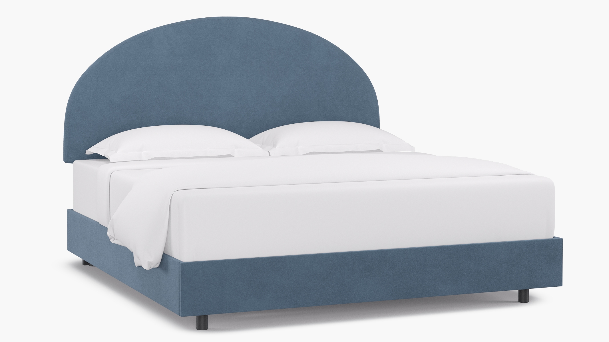 Arched Back Bed, Ocean Classic Velvet, King - Image 1