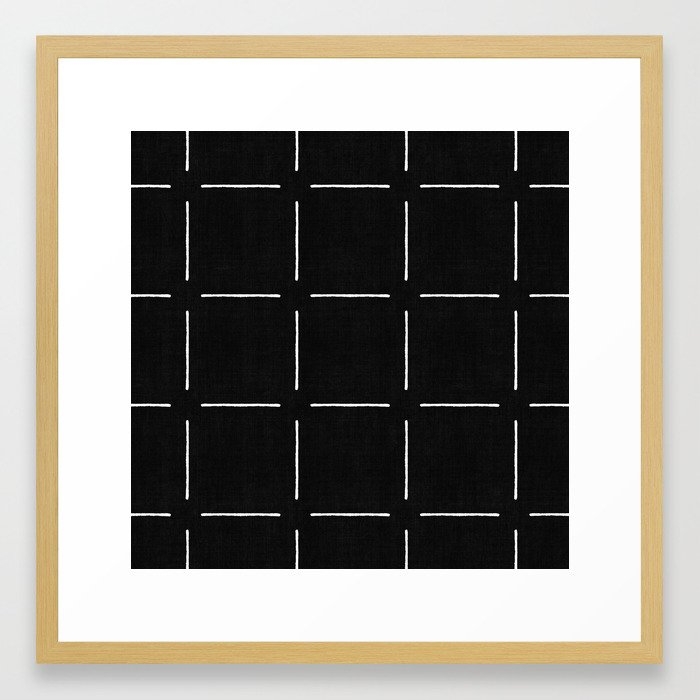 Block Print Simple Squares Framed Art Print by Becky Bailey - Conservation Natural - MEDIUM (Gallery)-22x22 - Image 0