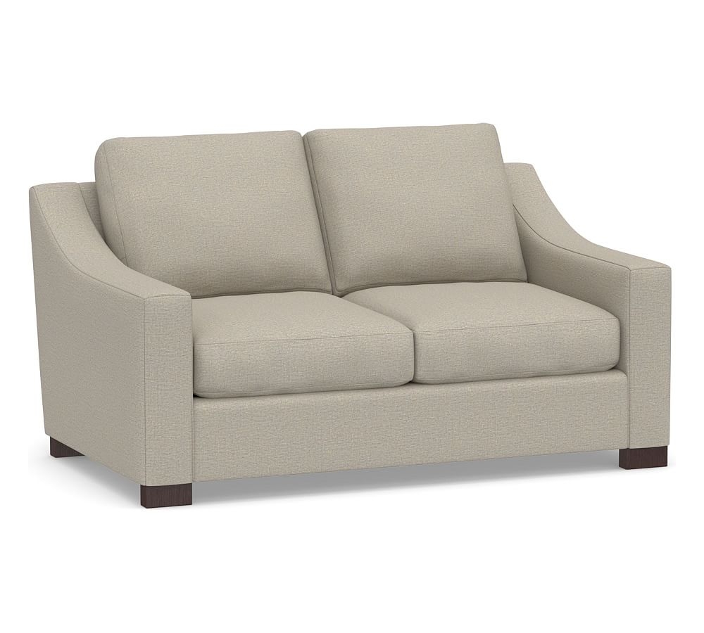 Turner Slope Arm Upholstered Apartment Sofa 2-Seater 64.5", Down Blend Wrapped Cushions, Performance Boucle Fog - Image 0
