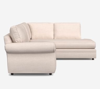 Pearce Roll Arm Upholstered Right Loveseat Return Bumper Sectional, Down Blend Wrapped Cushions, Performance Boucle Oatmeal - Image 3