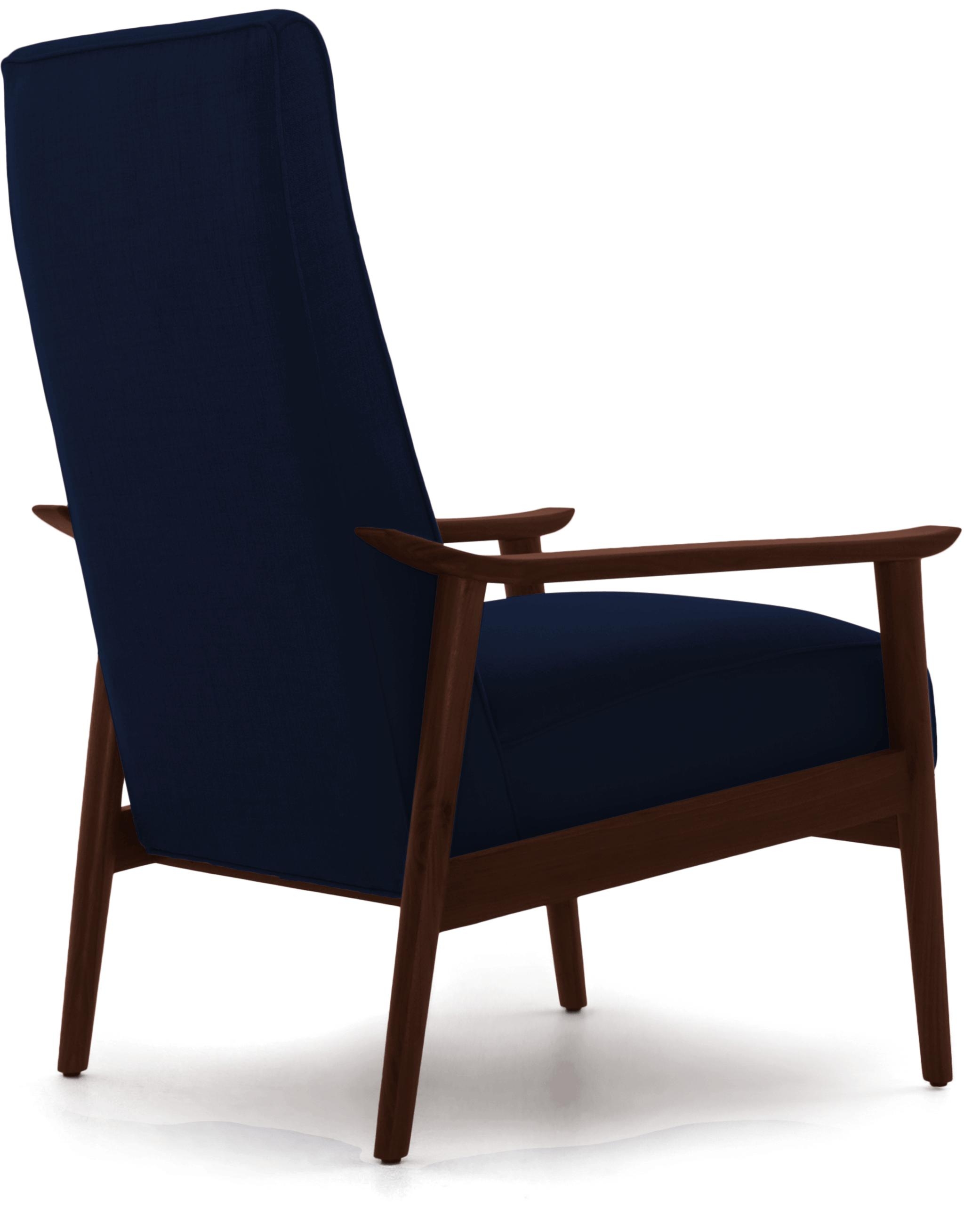 Blue McKinley Mid Century Modern Chair - Royale Cobalt - Walnut - Image 3