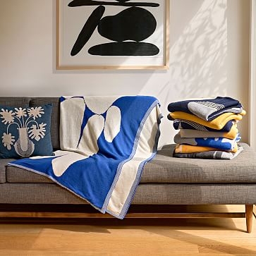 100 percent Combed Cotton Knitted Blanket Yellow - Image 2