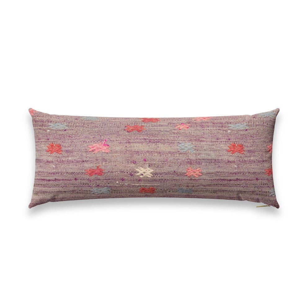 Amethyst Burdock Kilim Pillow by St. Frank | Purple | 40" W x 15" H | Linen - Image 0