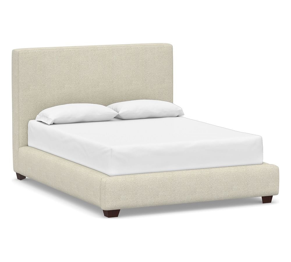 Big Sur Upholstered Bed, King, Performance Heathered Basketweave Alabaster White - Image 0