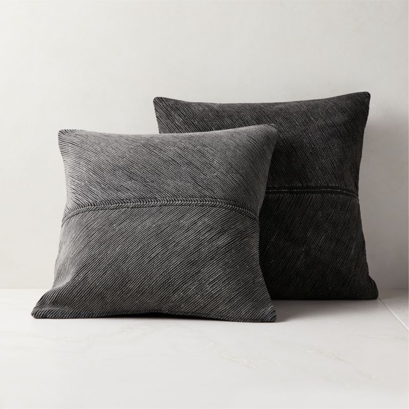 23" Convey Black Pillow With Feather-Down Insert - Image 2