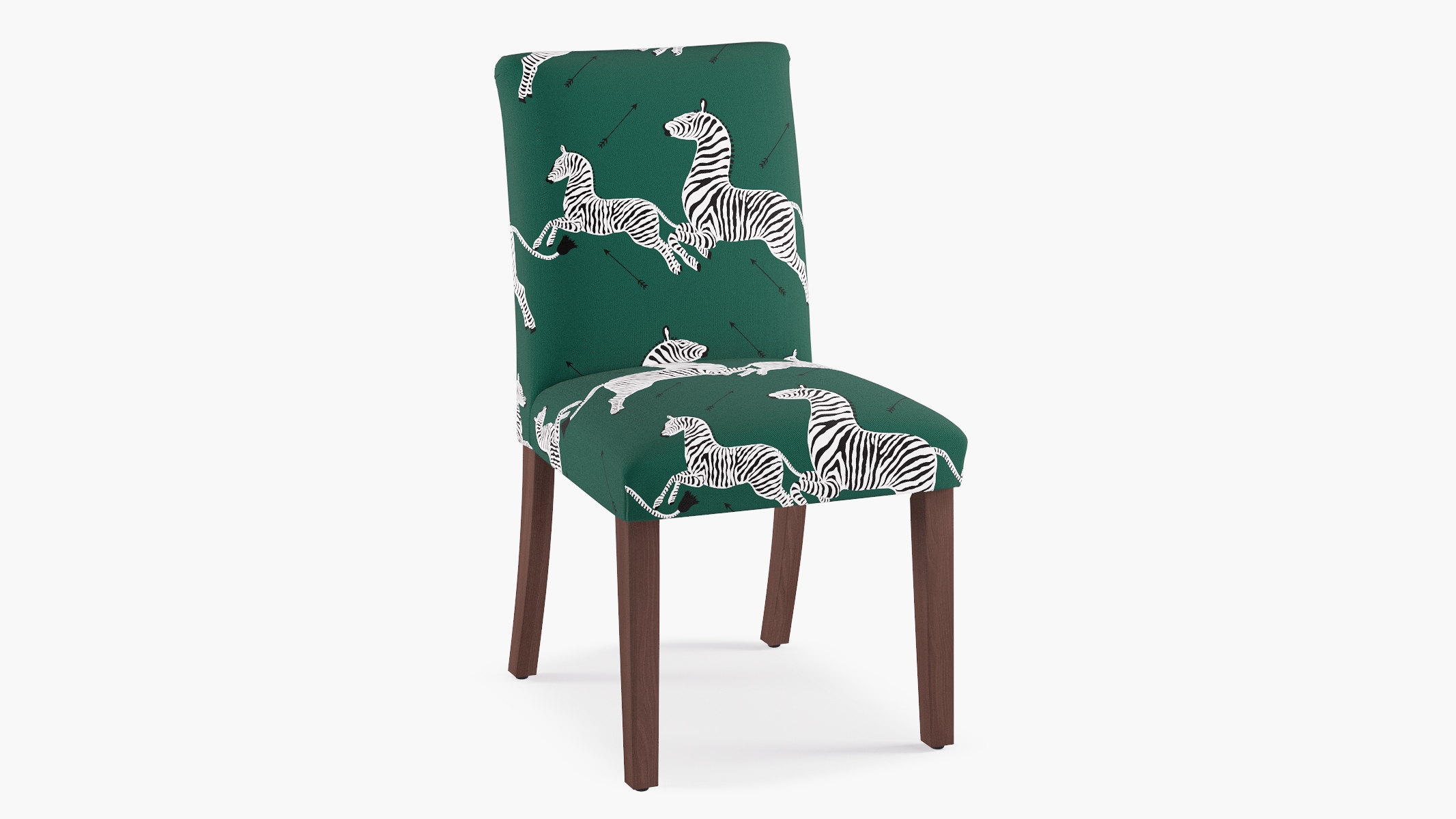 Classic Dining Chair, Emerald Zebra, Espresso - Image 1