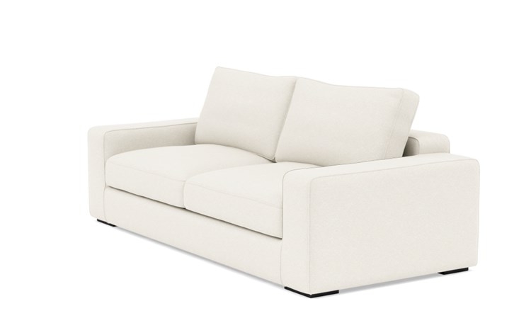 Ainsley Sofa with White Cirrus Fabric, down alt. cushions, and Matte Black legs - Image 4