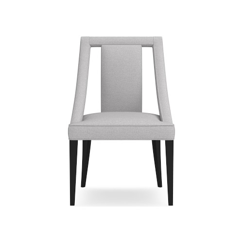 Sussex Side Chair, Standard Cushion, Perennials Performance Basketweave, Fog, Ebony Leg - Image 0